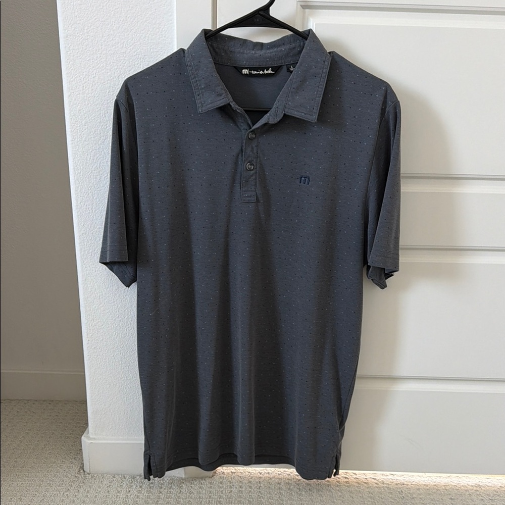 Travis Mathew Men's Charcoal Dot-Pattern Polo